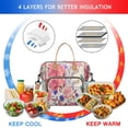 thumbnail image 4 of Pioneer Flower Floral Print Pattern Womens Lunch Box for Work,Insulated Large Lunch Bag for Tween and Teen,Loncheras Para Mujer,Leakproof Adult Lunch Bag for Work,Beach,Travel,Picnic,Camping, 4 of 7