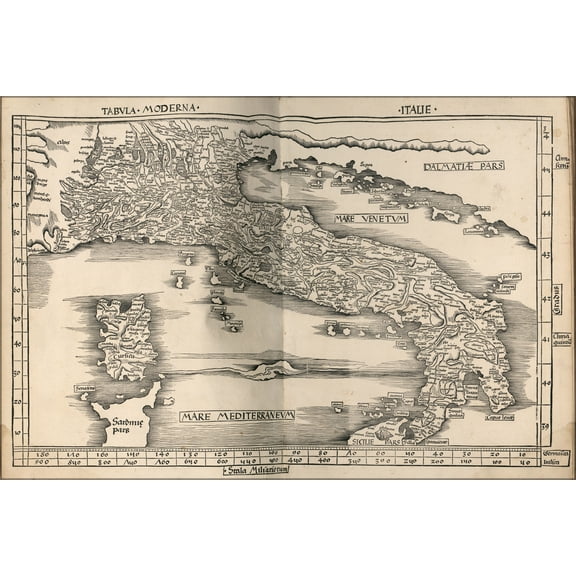 24"x36" Gallery Poster, Map of Italy 1513 p2