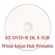 SmartBuy 50 Pack Dvd+r Dl 8.5gb 8x DVD Plus R Double Layer Printable White Inkjet Blank Data Recordable Media 50 Discs Spindle
