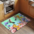 thumbnail image 2 of Teal Green Hummingbirds Entryway Rug 2'x3'&nbsp; Non Slip Front Door Mats, Spring Watercolor Flowers Plant Entrance Rugs Indoor Outdoor Carpet, Washable Floor Mats Small Area Rug for Bedroom Kitchen, 2 of 8