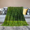 thumbnail image 2 of BCIIG Throw Blanket ,Grass Tunnel Green Flannel Soft Cozy Fluffy Throw Blankets and Warm Throws for Adults in Couch Sofa Bed  40x50in, 2 of 6