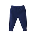thumbnail image 4 of CPNG Unisex Soft Baby Boys Girls Pants Newborns Toddlers Pure Cotton Lightweight Elastic High Waist Solid Color Pants(Navy,12-18 Months), 4 of 4