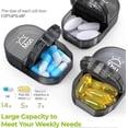 thumbnail image 2 of Canvas Bag Weekly Pill Organizer 2 Times a Day, Large AM/PM Pill Box 7 Day with Portable Zipper Cloth Bag for Holding Supplements, Vitamins and Fish O, 2 of 4