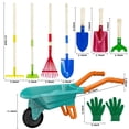 thumbnail image 4 of Juego de herramientas de jardinería Qtioucp Kids con carretilla verde, 4 of 7