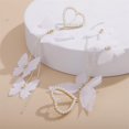 thumbnail image 5 of White Butterfly Tassel Drop Earrings Pearl Heart Crystal Beaded Butterfly Dangle Earrings Fairy Animal Charm Earrings for Women, 5 of 5