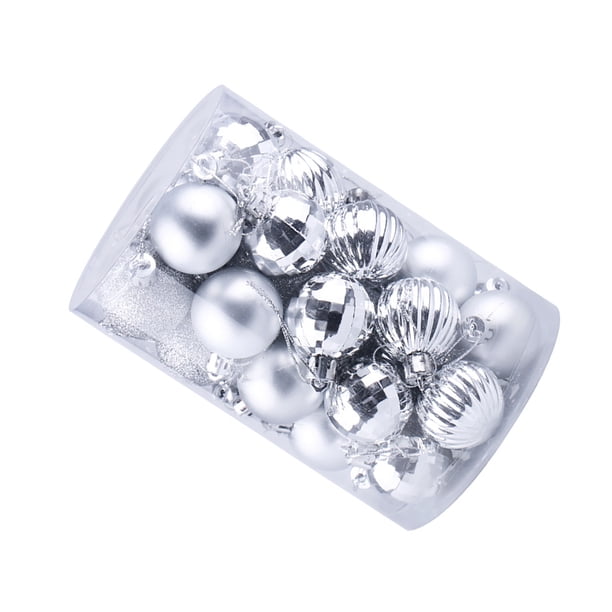 Advancent 34 Uds bola de Navidad árbol de Navidad colgante bola de adorno de plástico hogar Oficina Navidad boda vacaciones decoración Kits de decoración para fiestas plata Advancent HA8971-05B