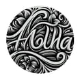 thumbnail image 4 of PIKWEEK Washable for Home Kitchen Outdoor Decoration Summer Beach Aloha Hawaii Quotes Words Tropical Palm Leaves Flower Round Tablecloth White, 4 of 8