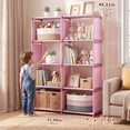 thumbnail image 3 of HONEIER Bookshelf, 8-Cube Storage Organizer, 5-Tier Open Bookcase for Bedroom Living Room Office, Pink, 3 of 9