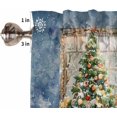 thumbnail image 2 of Christmas Blue Kitchen Curtains and Valances Set, Rod Pocket Curtains Tier Farmhouse Window Curtains 24 Inch Length, Green Pine Tree Winter Snowflake Ball 3 Piece Kitchen Curtains Set, 2 of 6