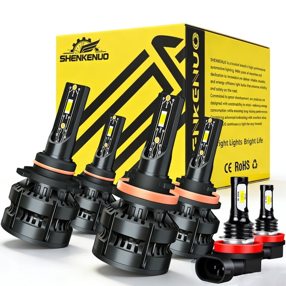 9005 High Beam H11 Low Beam H11 Fog light Bulbs For Honda Accord Coupe 2008-2012 LED Headlight Bulbs 6pcs