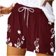 thumbnail image 1 of Mujeres Pantalones Cortos Ilustración de Verano Casual Encaje Hasta el Bolsillo Elástico, Pantalones Cortos Casuales para el Día Y el Ocio, 1 of 5