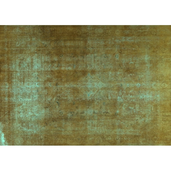 Ahgly Company Machine Washable Indoor Rectangle Persian Turquoise Blue Traditional Area Rugs, 3' x 5'