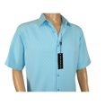thumbnail image 4 of Men Short Sleeve Sport Shirt by BASSIRI Light Weight Soft Microfiber 61981 Teal, 4 of 4
