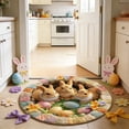 thumbnail image 4 of Fridja Spring Home Decor Easter Bunny Egg Faux Plushes Rocking Chair Rug and 3 D Imitation Living Room Sofa Rug and Round Carpet, 4 of 6