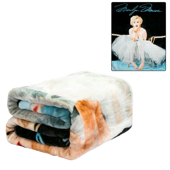 Plush Throw Blanket - Marilyn Ballerina - QUEEN BED 79"x 95" - Faux Fur Blanket For Beds, Sofa, Couch, Picnic, Camping