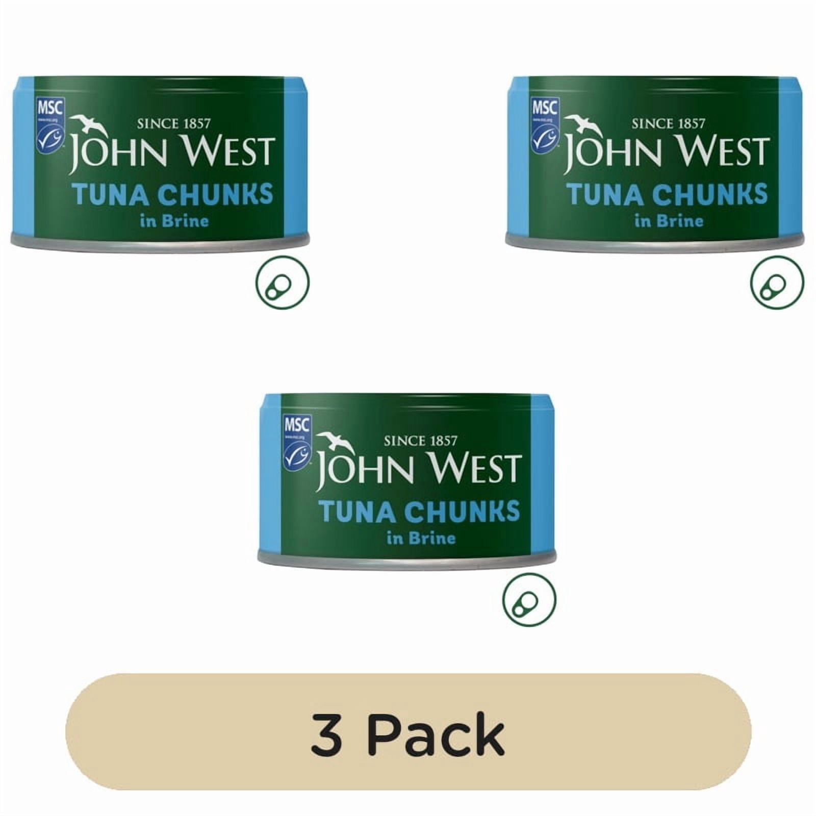 John West Tuna Chunks in Brine MSC 125g, British Import (Pack of 3)
