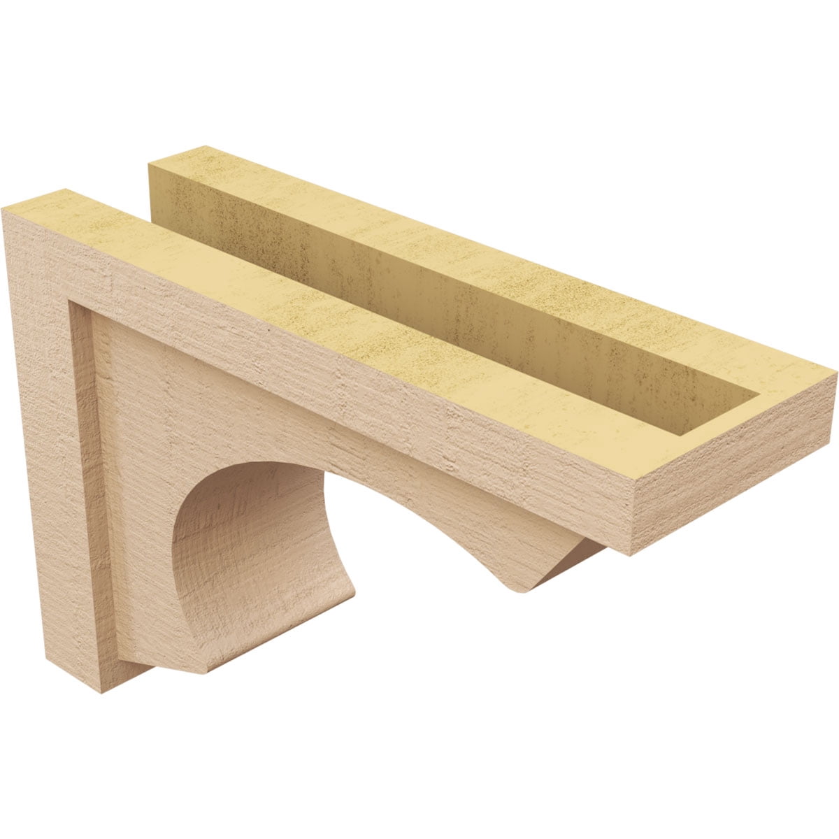 5"W x 15"D x 10"H Classic Emerson Rough Cedar Woodgrain TimberThane Corbel, Primed Tan