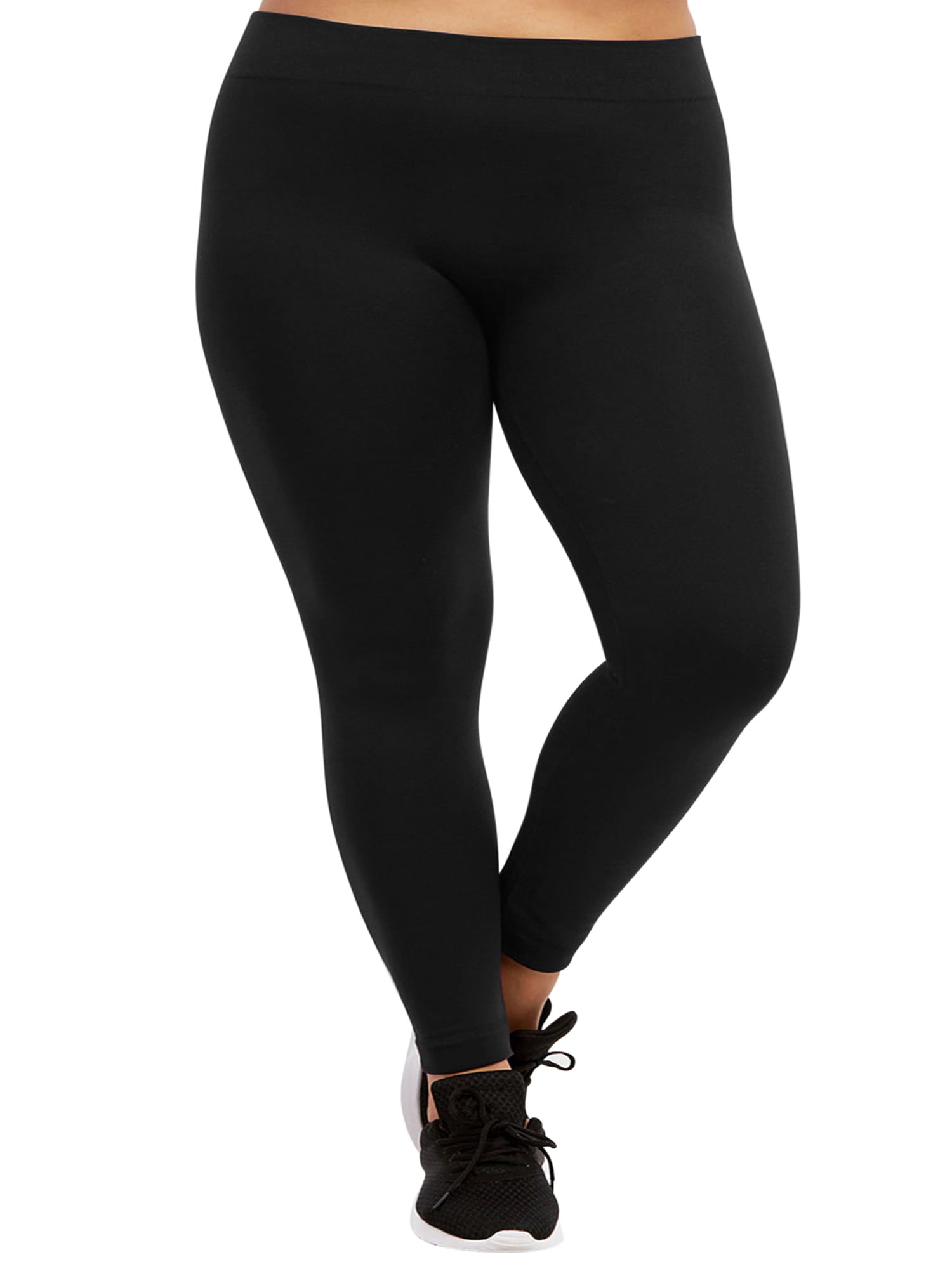Plus Size Black Fleece Lined Leggings - Walmart.com