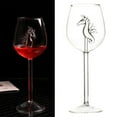 thumbnail image 6 of Unique Red Glass Champagne Glasses Glassware Goblet for Wedding KTV Bar hippocampus, 6 of 8