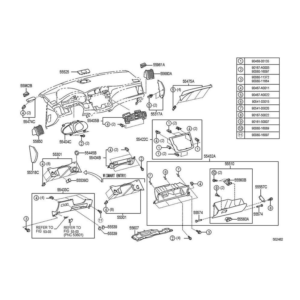 Geelife For 2005-2007 Toyota Avalon XL Sedan Right Dash Trim Panel Silver
