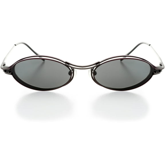 Hit Notion Unisex Clip-on Eyewear - Oval Shape, Metal Full Rim, Gunmetal Lavendar