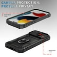 thumbnail image 5 of Design for iPhone 16 Pro Max Phone Case with Camera Lens Sliding Cover Ring Holder Kickstand - Shockproof Heavy Duty Rugged Military Grade Bumper Protective Case for Women Men, Black, 5 of 9