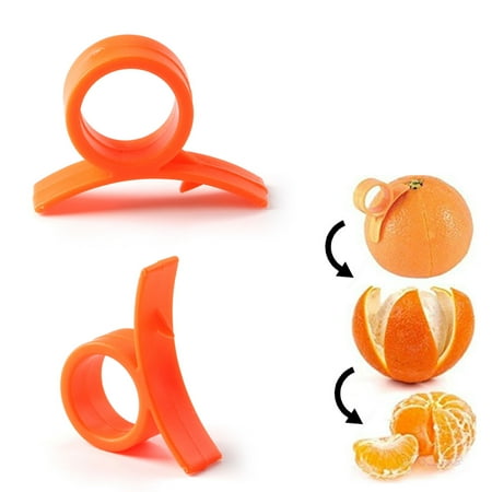 2 Pc Orange Peeler Tool Plastic Citrus Cutter Gadget Lemon Fruit Slicer