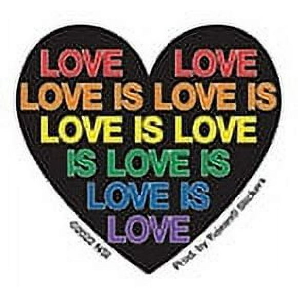 LOVE IS LOVE Autocollant - Cœur d'Amour Résistant aux Intempéries Longue Durée Autocollant Découpé pour Porte - 2 Pouces