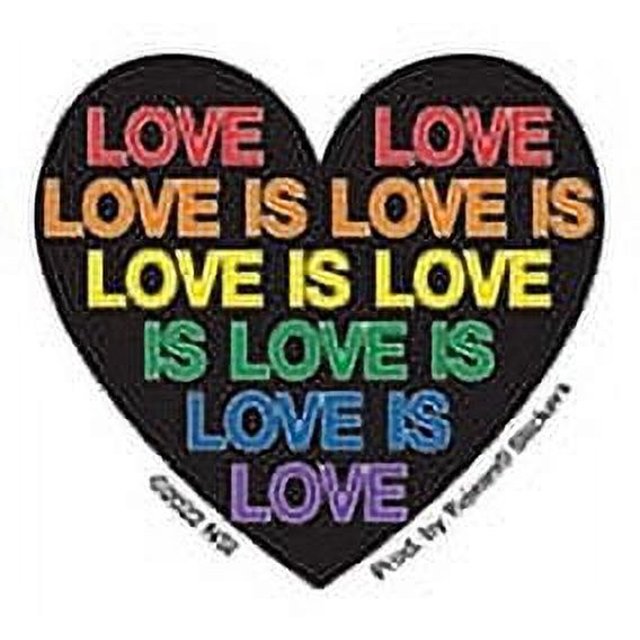 LOVE IS LOVE STICKER - LOVE Heart Weather Resistant Long Lasting In / Out Door Die-Cut Decal STICKER - 2"