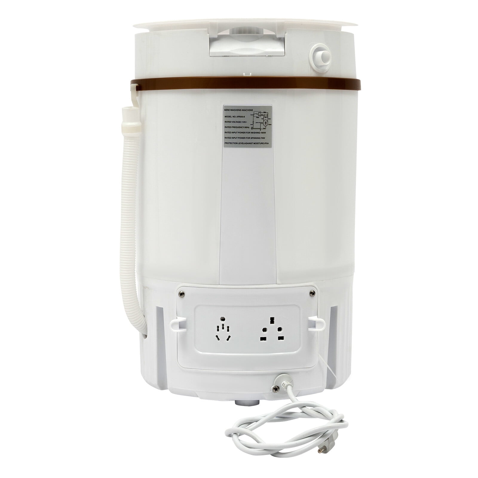 TFCFL Portable Mini Washing Machine Multi-Functional Semi-automatic Clothes Washer with Drainage Basket White