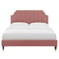 thumbnail image 6 of Modway Sienna Performance Velvet Full Platform Bed in Dusty Rose, 6 of 10