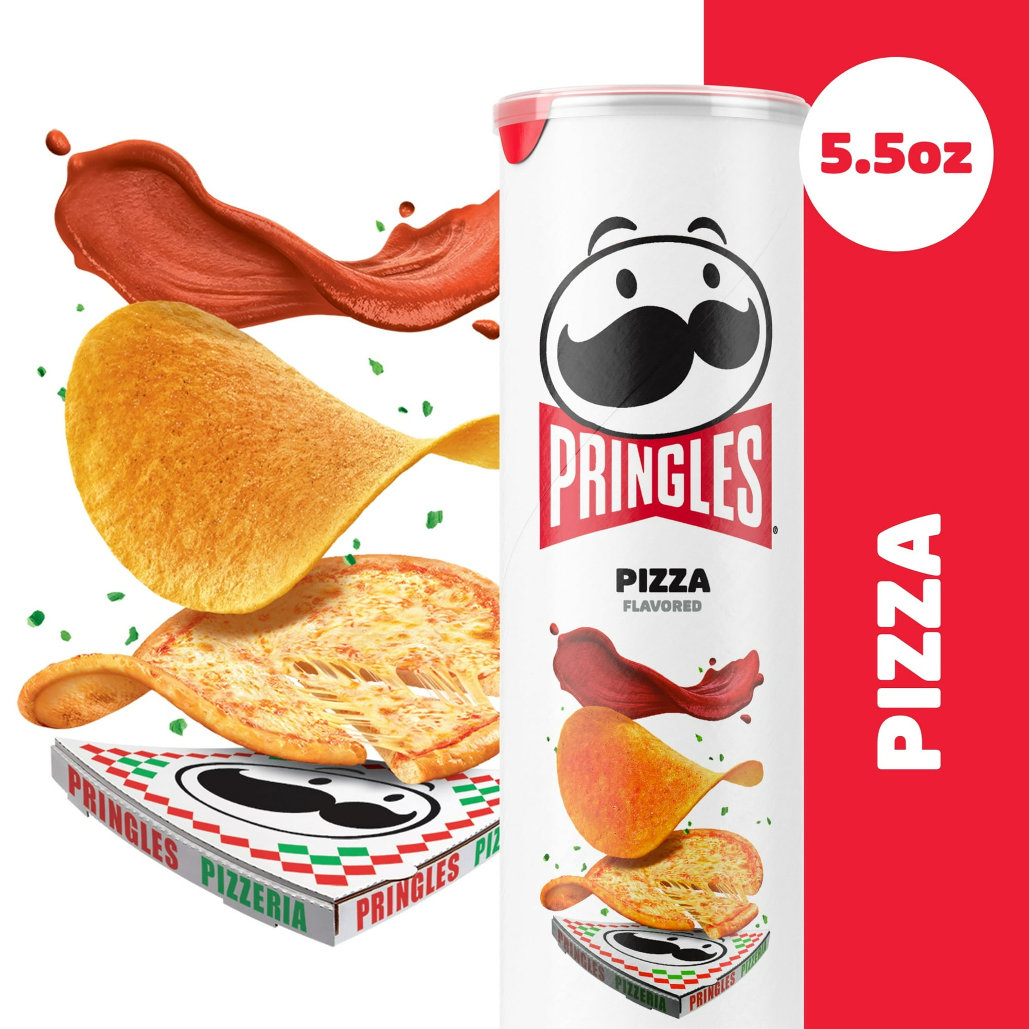 Pringles Pizza Potato Crisps Chips, Lunch Snacks, 5.5 oz Canister