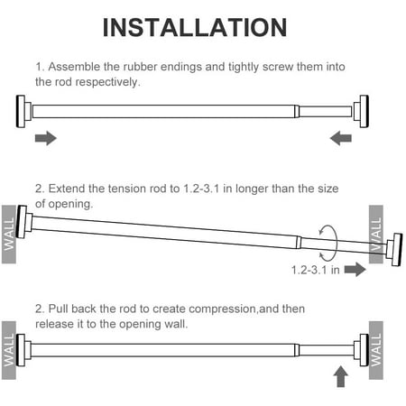 Shower Curtain Rod Tension 40 72 Inch, How To Measure For Shower Curtain Rod