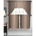thumbnail image 3 of Brown Ombre Kitchen Curtains Swag Valance and Tier Curtains Set 36 Inch Length, Modern Gradient Abstract Art Rod Pocket Drape Panels Pair Swag Curtains for Bathroom/Cafe/Window, 3 of 6