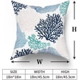 thumbnail image 2 of Summer Coastal Throw Pillow Covers Set of 2 Farmhouse Coral Branch Ocean Themed Pillowcase Soft Cotton Square Cushion Covers for Home Couch Sofa Patio Bedroom 18X18 Inches, 2 of 6