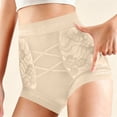 thumbnail image 6 of Womens Butt Lifting Panties High Waisted Full Coverage Briefs Solid Color Soft Stretchy Underwear Sleepwear Beige 2XL, 6 of 6
