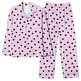 thumbnail image 7 of Cmtiyu Pajamas for Women Set Long Sleeve Notch Collar Button Pockets Top And Pants, Casual Loose Printed Loungewear Set, S-3XL, 7 of 7