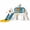 Blue Yellow, variant on DKMOCO 9-in-1 Toddler Slide, Climber Slide PlaySet with Basketball Hoop, Ring Toss, Telescope , Indoor Outdoor Playset Playground, Pink