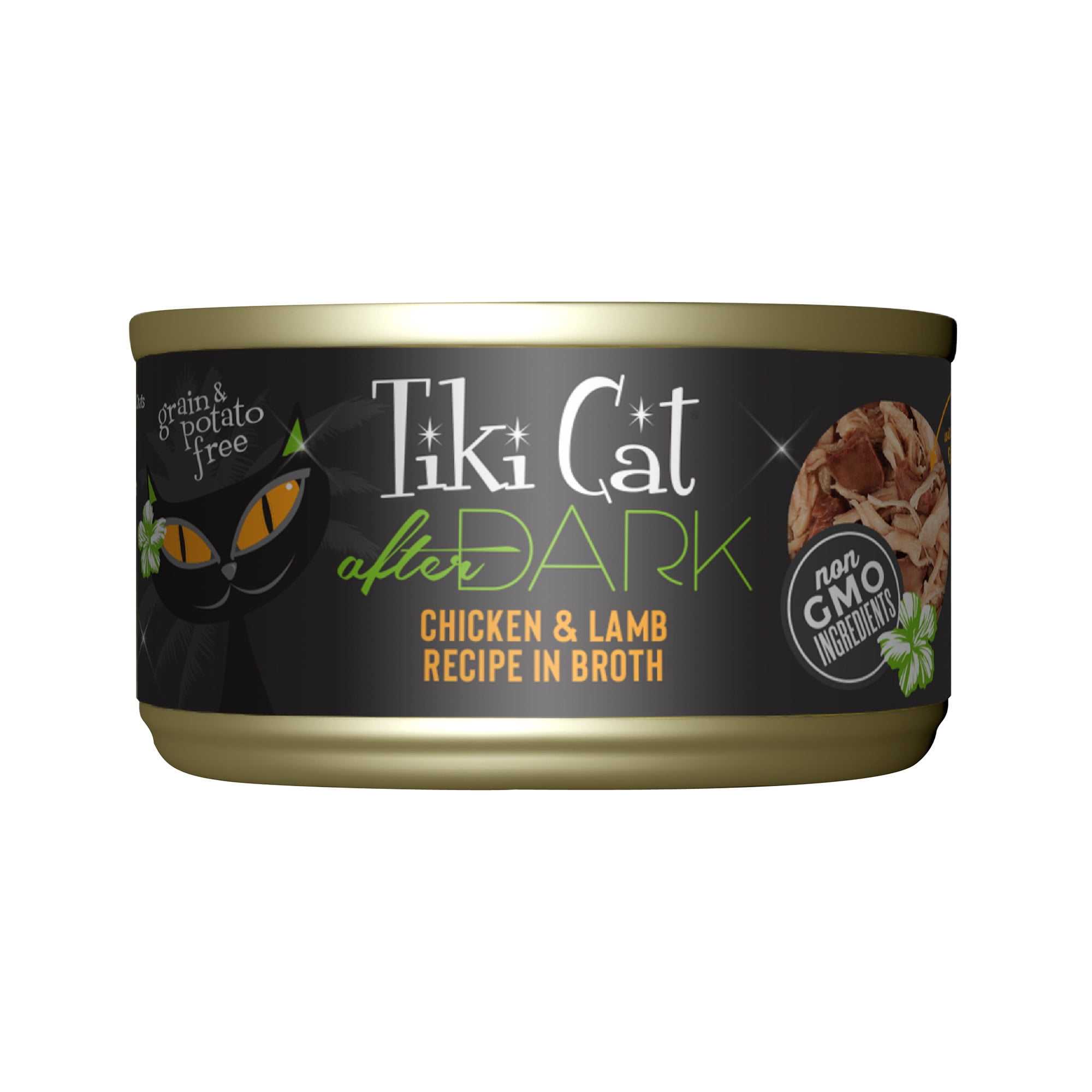 (24 pack) Tiki Cat After Dark Whole Foods Wet Cat Food, Chicken & Lamb, 2.8 oz. Can