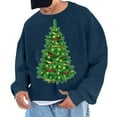 thumbnail image 1 of Sudadera sin capucha para hombre, cuello redondo, deportiva, con estampado de árbol de Navidad, sudadera con capucha, jersey de manga larga, blusa de poliéster para hombre, 1 of 4