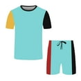 thumbnail image 4 of Cathalem T Shirt Shorts Gym Set Men Men's 2 Piece Outfit Tee Top and Short Sets(Green,XL), 4 of 4