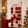 thumbnail image 2 of PLPPYFS Christmas Advent Calendar with 24 Pockets, Reusable Countdown Calendar Storage Bag, Fabric Calendar Wall Hanging Bag for Xmas Home Holiday Wall Decoration, 2 of 7