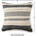 thumbnail image 2 of · REDEARTH · Boho Textured Throw Pillow - Cushion Covers Woven Tufted Decorative Farmhouse Cases Set for Couch - Sofa - Bed - Dining - Patio - Outdoor - 100% Cotton(18"x18" -Precis Descant) Pack of 2, 2 of 9