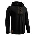 thumbnail image 2 of pstuiky camisas de manga larga para hombre, Top informal con capucha y cordón de manga larga de color liso a la moda para hombre top de hombre s, 2 of 7