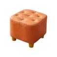 thumbnail image 3 of Taburete cuadrado pequeño, taburete para pies, muebles estables, taburete elegante para cambiar zapatos, reposapiés para entrada, sala de juegos, Naranja, 3 of 8