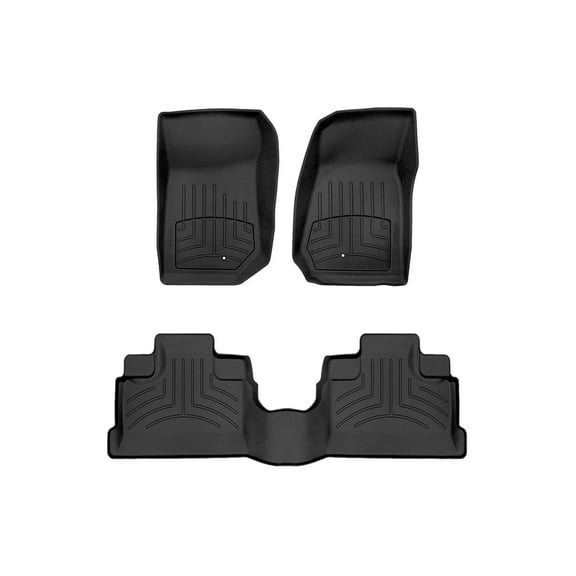 WeatherTech FloorLiner HP Custom Fit Floor Mats compatible with 2007-2013 Jeep Wrangler Unlimited 4-Door - 1st & 2nd Row, Black