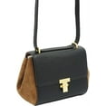 thumbnail image 6 of Tory Burch 84761 Black/Gold Hardware Juliette Black Leather Brown Suede Women's Mini Bag, 6 of 7