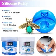 LET'S RESIN Silicone Putty,1LB/40A Silicone Mold Making Kit, Non-Toxic,Strong&Flexible, Easy 1:1 Mixing Ratio for Reusable Silicone Molds, Resin Molds, Soap