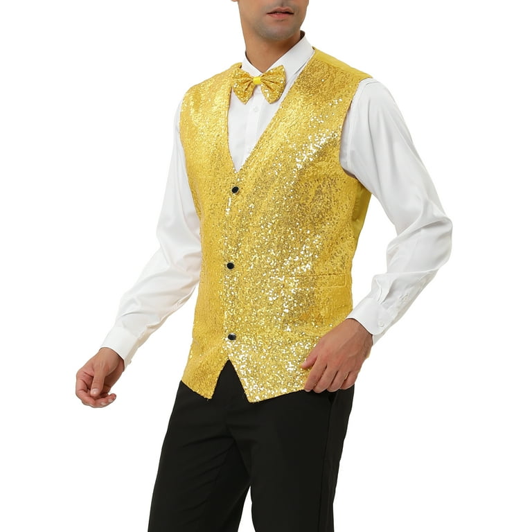 Sequin Waistcoat Adult Gold Sequin Waistcoat Adult Gold