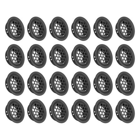 24Pcs Circular Air Vents Cover Flat Soffit Vent 19mm/0.7" Stainless Steel Soffit Vent Cover Black